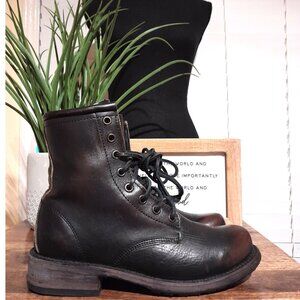 Freebird Manchester Boots Dark Brown Lace Zip Up Distressed Women's 6